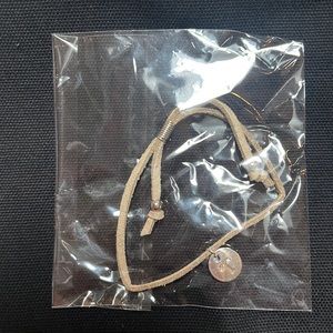 Leather T initial bracelet